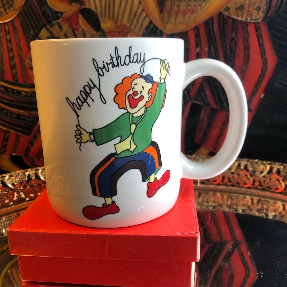 ☕️VINTAGE Cheerful Clown Celebration Mug 🤡